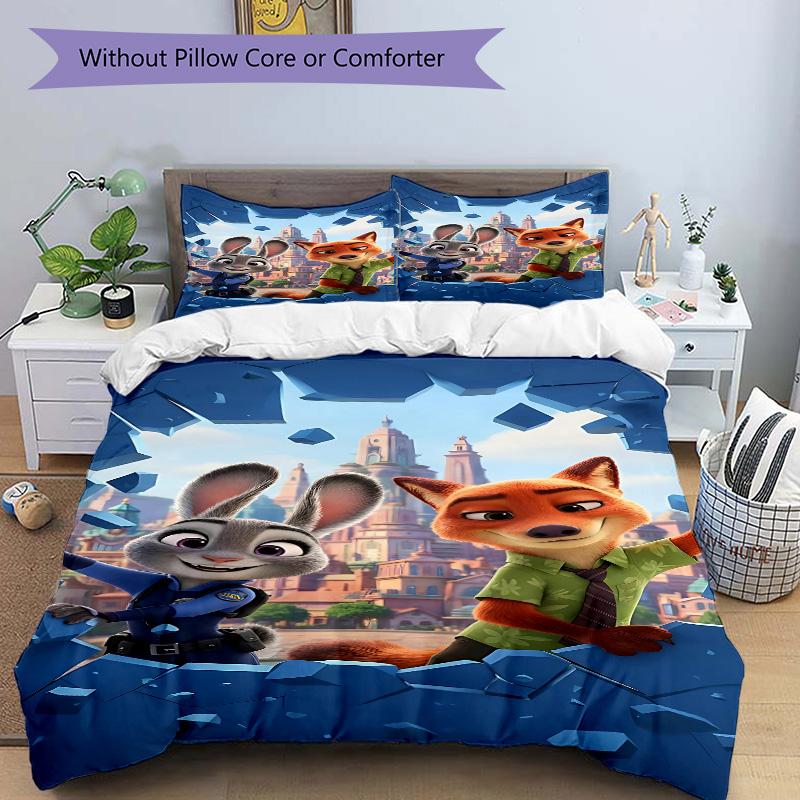 Zootopia Heroes Unite Print 3Pcs Bedding Setduvet Cover With 2 Bedropillowcase Home Birthday Gift