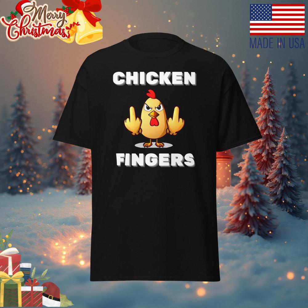 NEW Funny Chicken Fingers Shirt Middle Finger Chicken Dirty Joke Unisex T-Shirt Unisex T-Shirt S