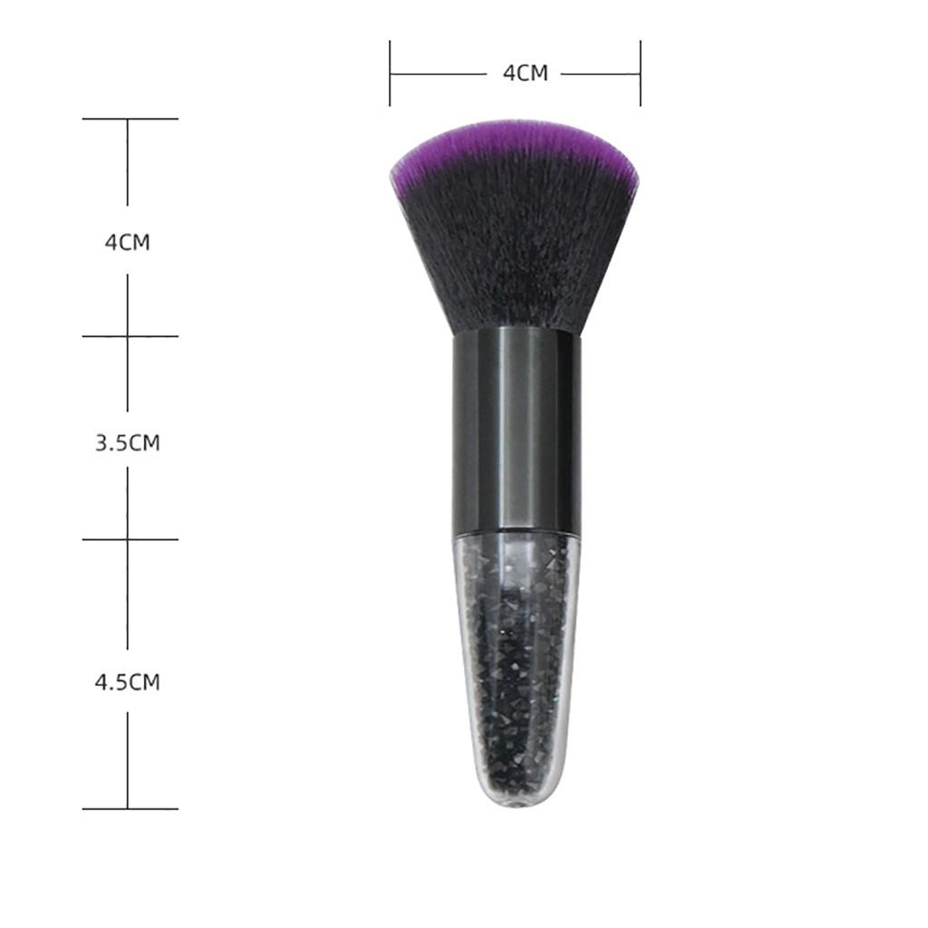Nástroj na make-up štětce na tvářenky s jednoduchým křišťálovým diamantovým zrnem s průhlednou rukojetí