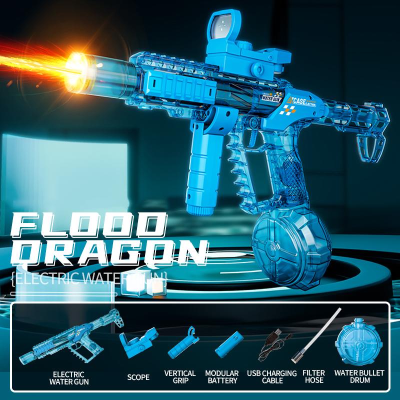 Long Range Shooting Electric Water Gun Toys Children Automatic Sensor Muzzle Flame Squirt Gun Kids Summer Beach Pool Party Toy