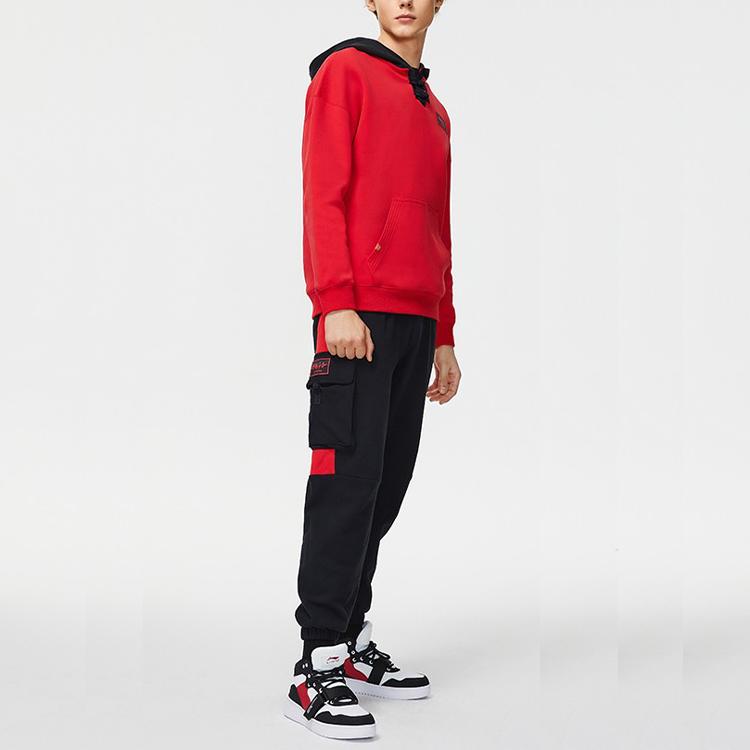 Li-Ning Daily Prosperity Series Casual Sports Hoodie Men Hoodies Red AWDR019-2