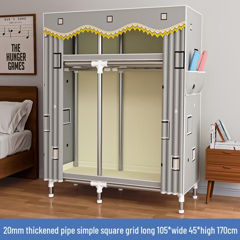 Thickened Steel Pipe Fabric Wardrobe for Dorm or Bedroom Storage
