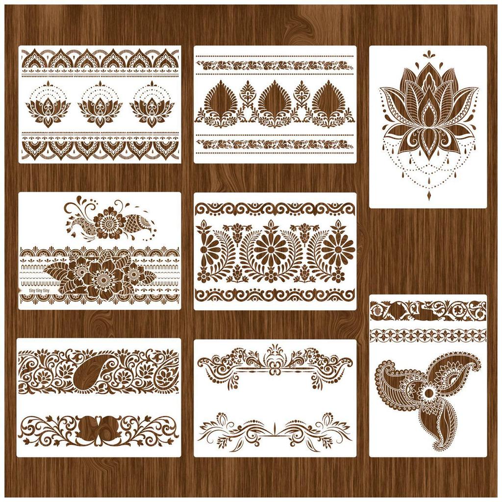 Retro Lace PET Graffiti Painting Stencil – Multifunctional DIY Hollow Template