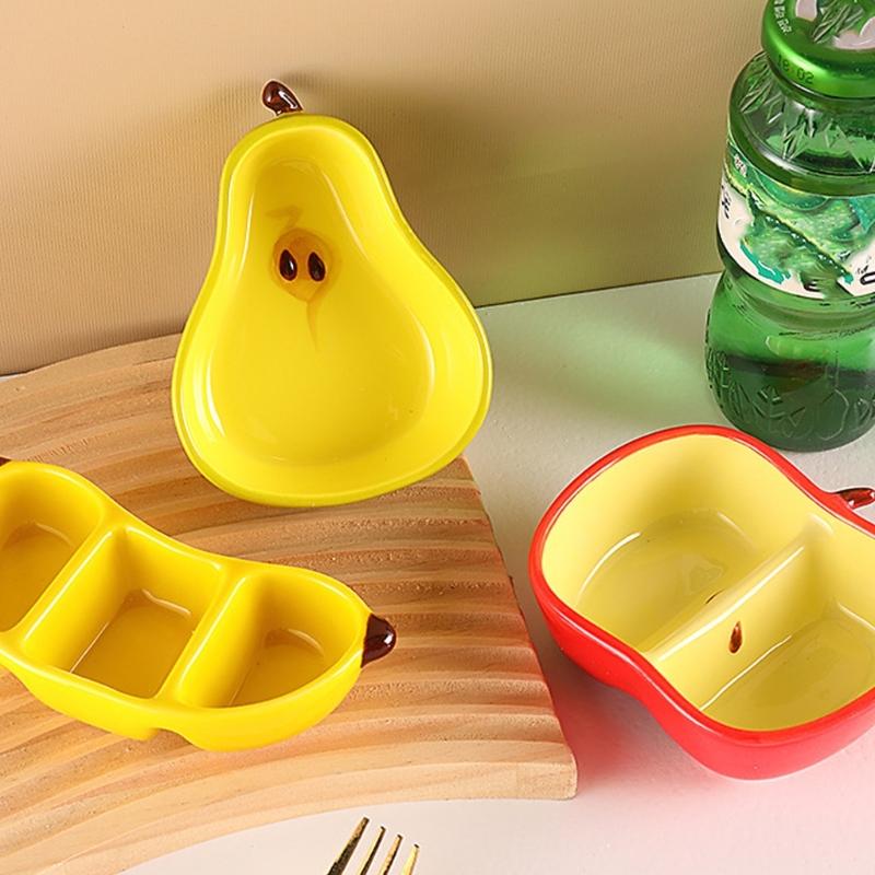 Practical Ceramic Fruit Shape Appetizer Plate Heat Resistant Ceramic Texture Suitable for Home Kitchens and Party Use