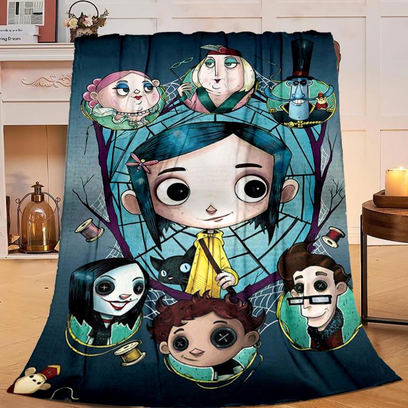1PC Moonlit Mystery Cora-line Flannel Blanket Gift, Suitable for Both Men And Women, Soft Ideal for Beds And Sofa, Birthday Or Christmas Gift