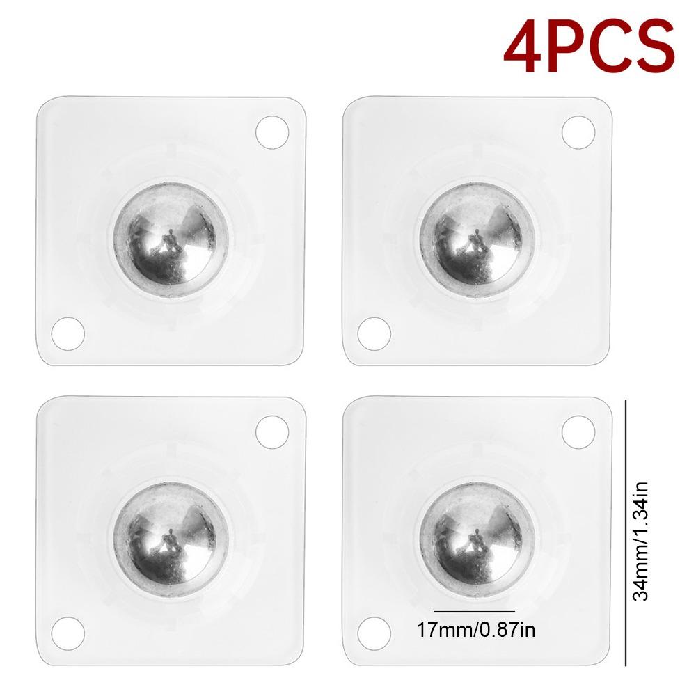 4Pcs/Set 360° Rotation Self-adhesive Universal Caster Strong Carrying Force Steel Ball Furniture Wheels Moving Accessories