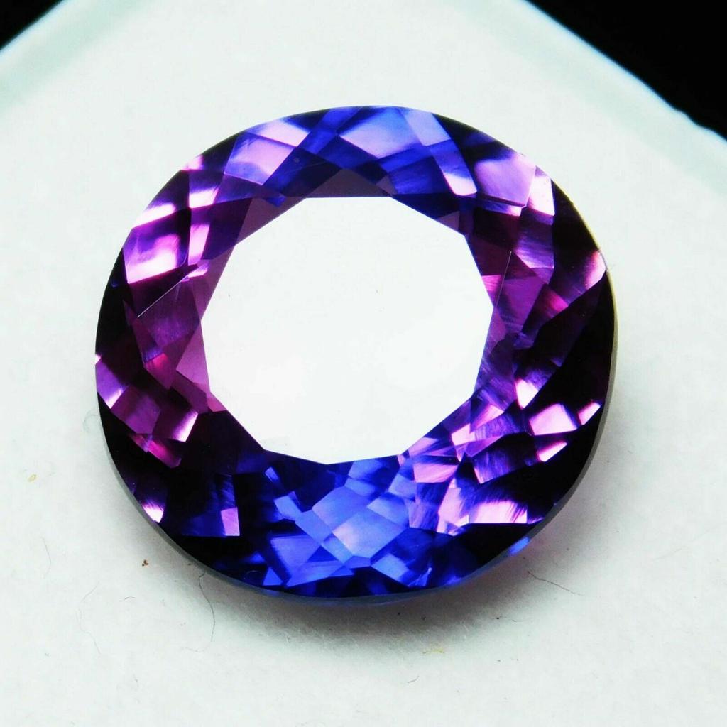 Natural Purple Tanzanite Loose Gemstone 7.20 Ct Round for Jewelry Making and Gem Collections