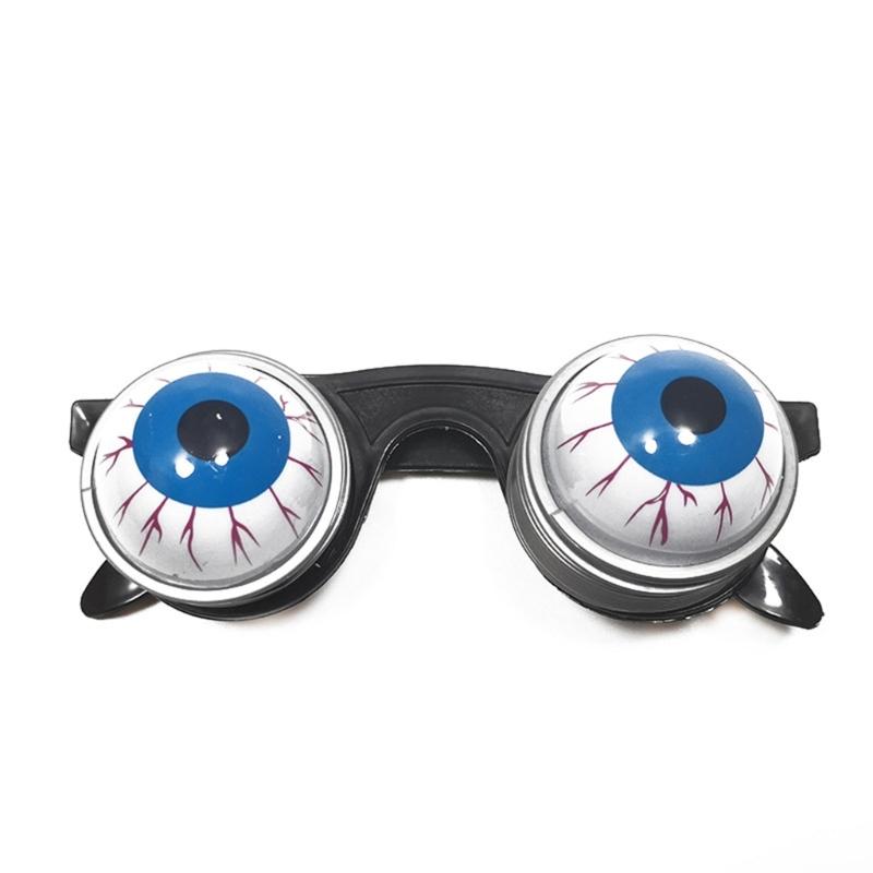 Drooping Spring Eye Ball Glasses Prank Toys Horror Halloween Costume Droopy Eye Glasses for Kids Adults Photo Booth Prop