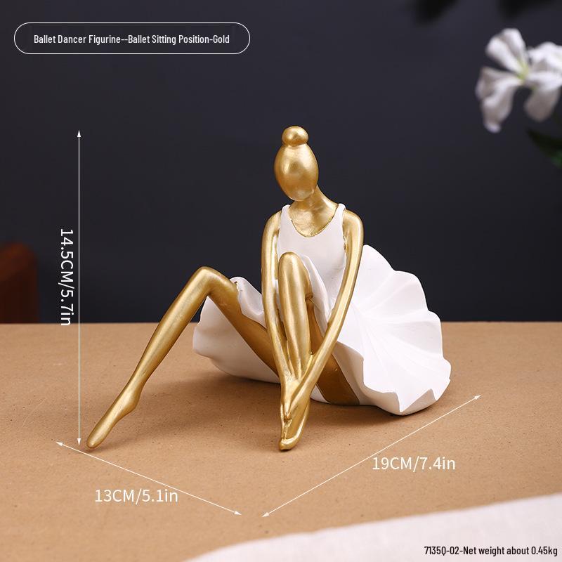 Golden Light Luxury Resin Handicrafts Collection: Ornaments for Office, Living Room, Wine & TV Cabinets