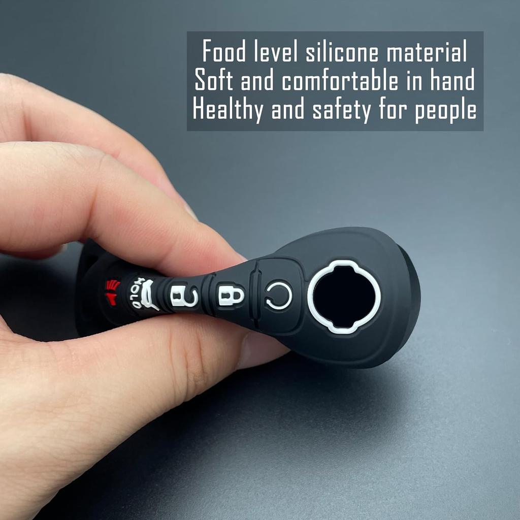 TANDRIVE 5-Button Key Fob Cover For -2026 Nissan Rogue Pathfinder And 2024-2026 Sentra, Silicone, 2-Pack, Black