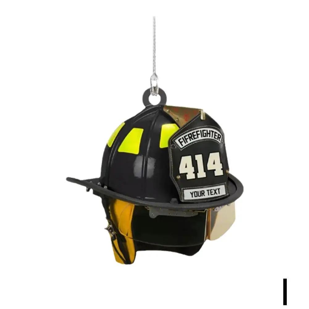 2D Car Hanging Decor Firefighter Coat And Hat Simulation Model Creative Fire Fighting Truck Car Interior Decor Pendant Gift