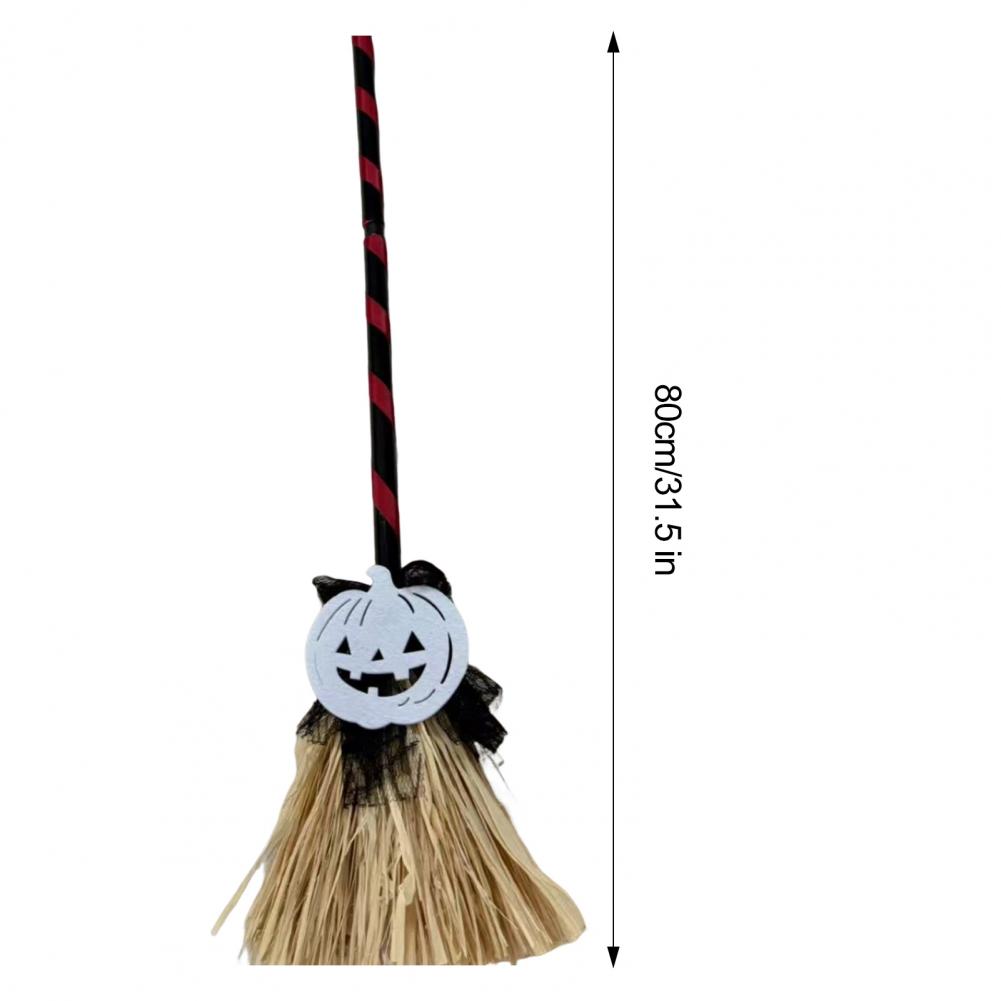 Rotating Witch Broom Halloween Prop Halloween Witch Broom Decoration Halloween Broomstick Decor with Led for Indoor Home