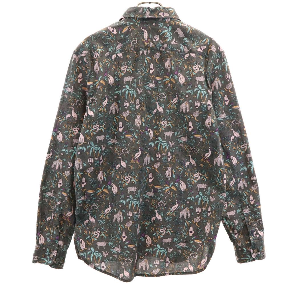 Paul Smith JEANS Animal Pattern Long sleeve Cotton shirt L Charcoal gray Men's Used