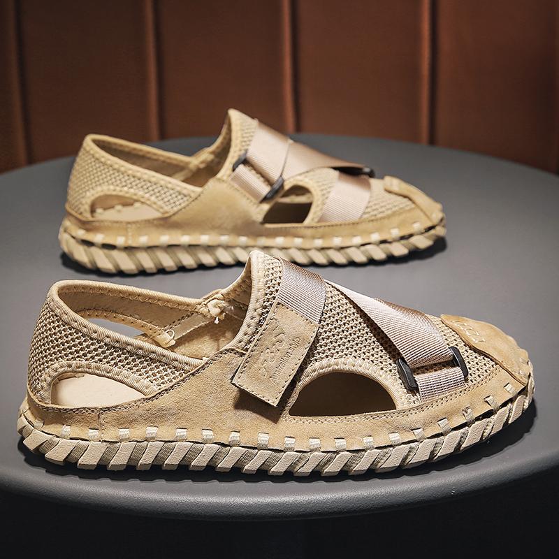 

Сандалии на плоской подошве для мужчин, вентилируемая пляжная обувь, мягкие и удобные мужские сандалии для дома и улицы, модные новые унисекс 44