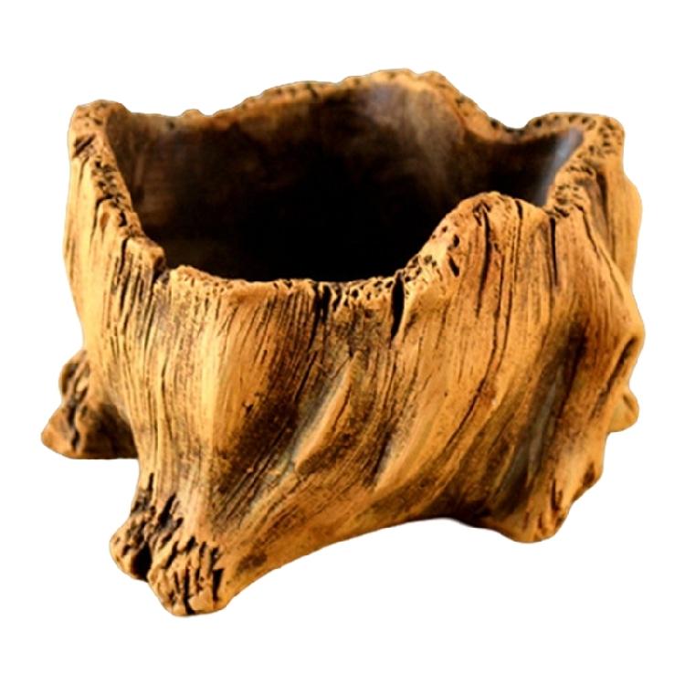 Декоративные цементные цветочные горшки с эстетикой натуральных корней дерева для любителей бонсай и суккулентов для использования в помещении и на открытом воздухе