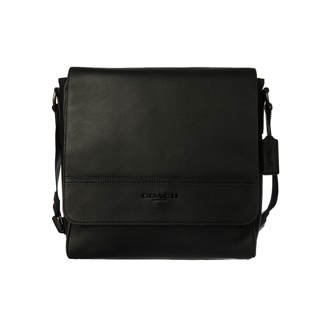 

New COACH Houston Pebbled Leather Messenger Bag, Shoulder Bag, Crossbody Bag Large Men s Black 68015-QBBK 27.9*8.4*27.4CM