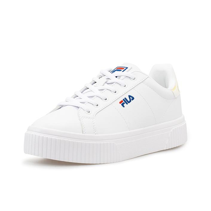 FILA Court Deluxe Fabric Synthetic Leather Versatile Street Skate Low Top Sneakers Women sneakers White T12W034304FWT