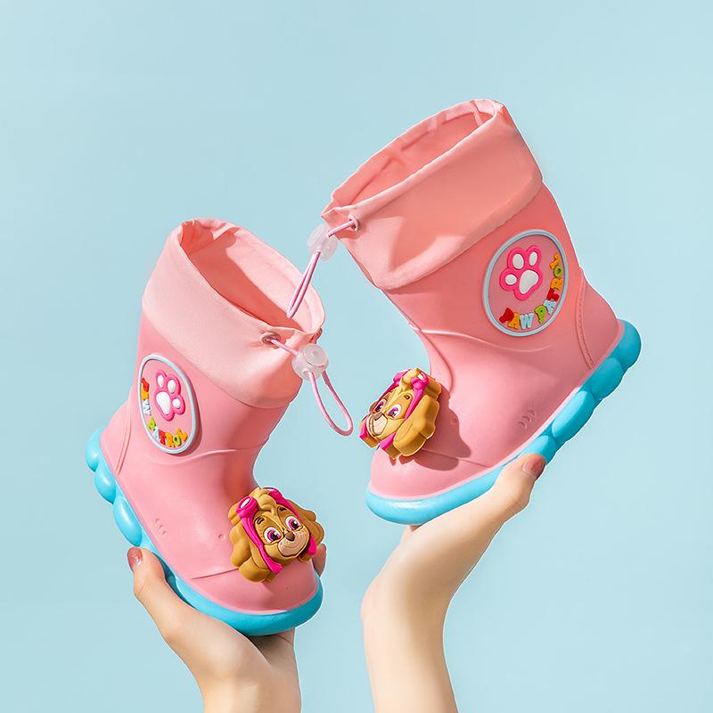 

Детские непромокаемые ботинки средней высоты с милым рисунком, нескользящие, износостойкие, водонепроницаемые ботинки для учеников начальной школы, комплект для отдыха на природе, водонепроницаемая обувь для мужчин 20 size 19.5cm about 32/33