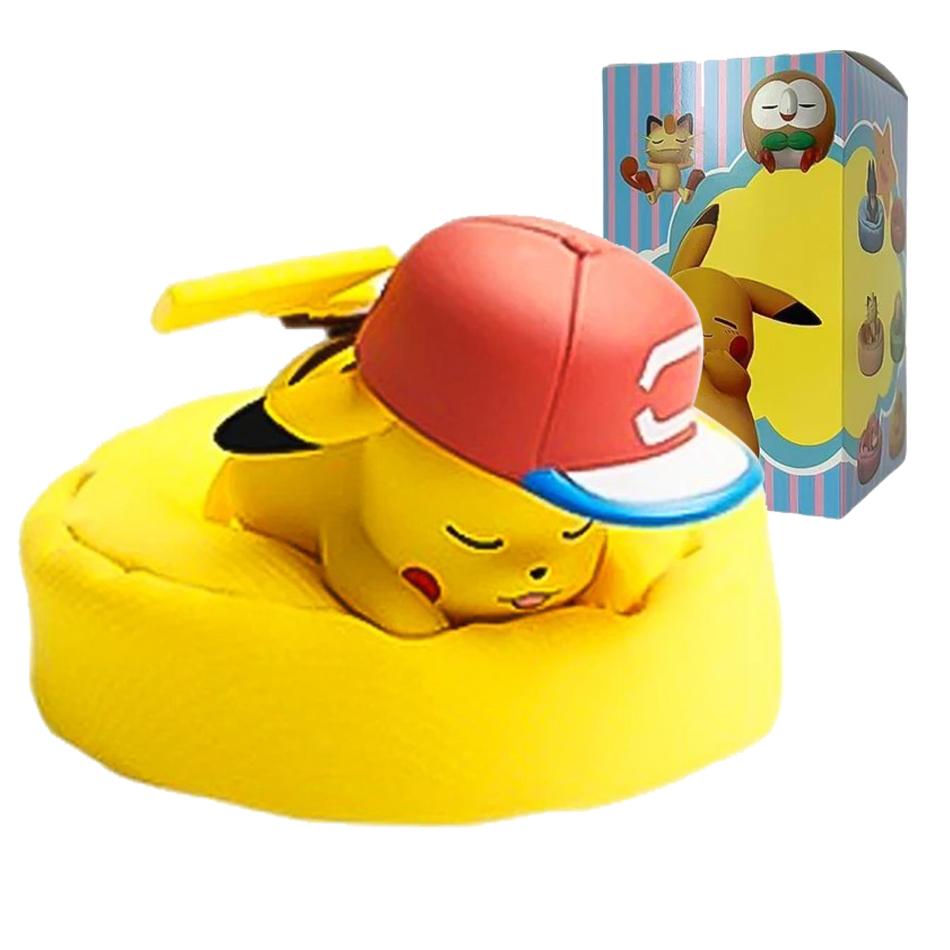 1-12pcs Pok  mon  Pikachu  Action Dolls  Anime sleep Series Desktop Decorations Pok  mon Toys ornament Birthday Gif