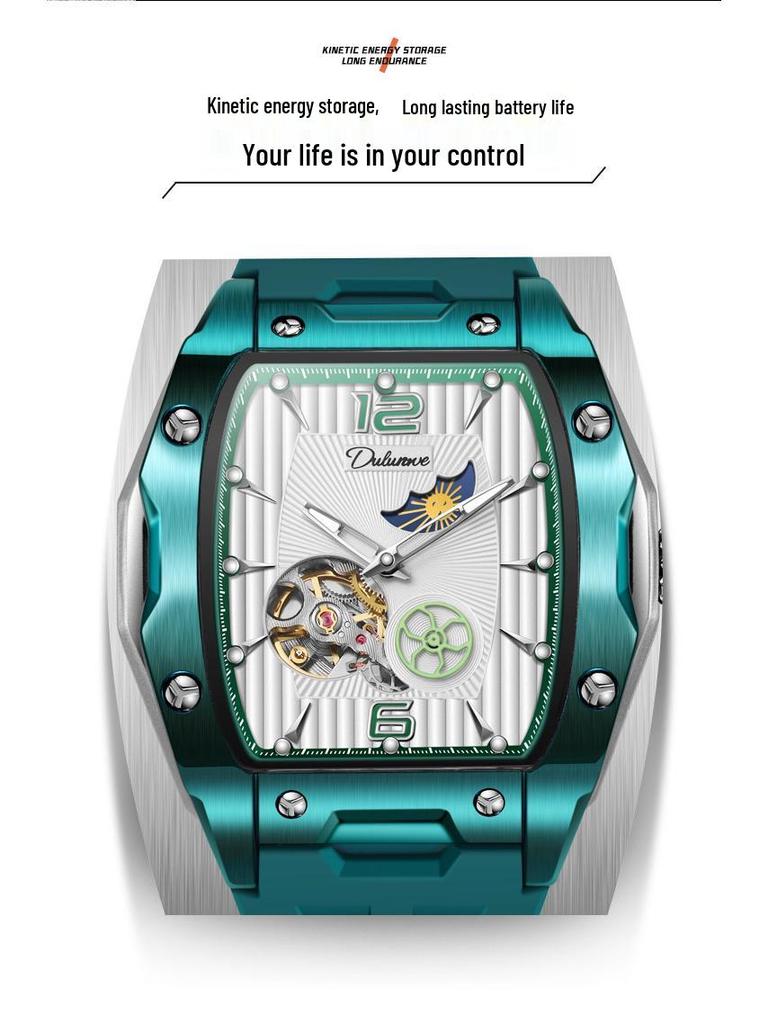 Durenwei Herren Automatikuhr Wasserdicht mit Großzifferblatt-Design