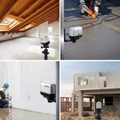 Enventor Laser Level, Laser Class II, 360 Rotatable Horizontal and Vertical Points, Two Laser Emitters, Magnetic Support, Pulse Function, USB Chargin