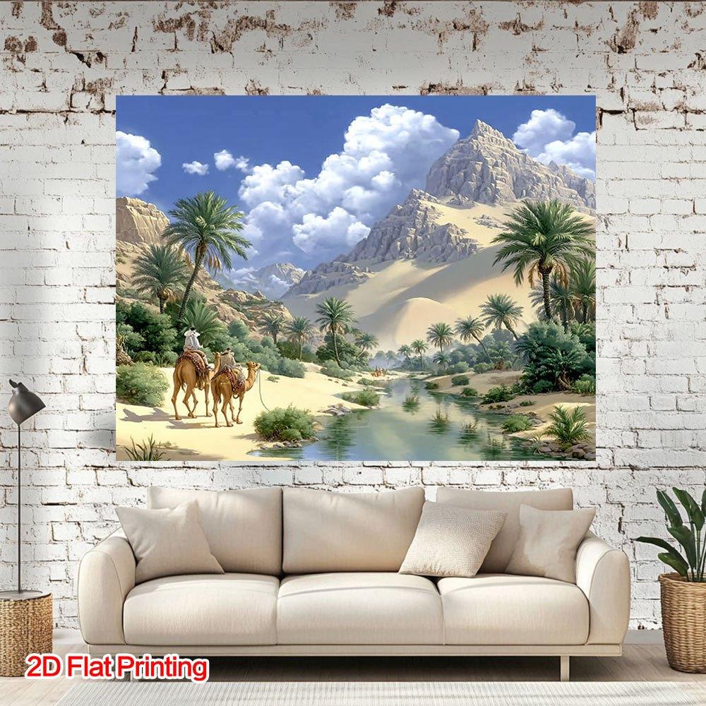 2D plane 1 piece of desert fleet natural style polyester fabric suitable for home garden and studio