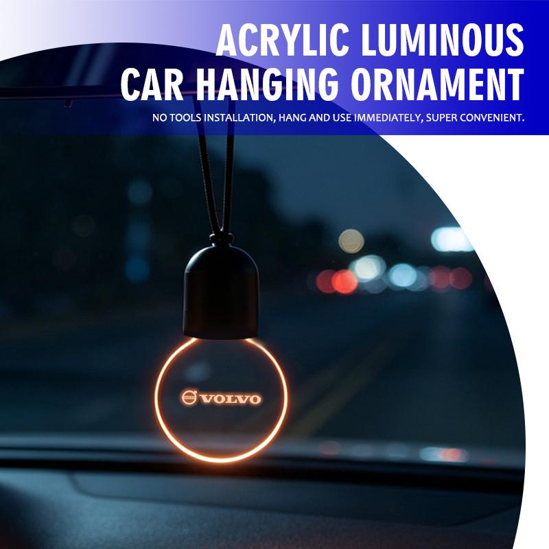 For Volvo S90Glowing Acrylic Car LED Light Hanging Auto Accessories Interior For Volvo XC90 V90 V60 XC60 S80 S60 S90 C40 XC40 V70 XC70