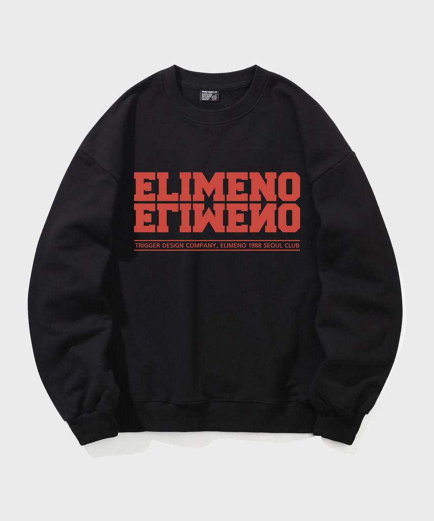 ELIMENO El Seoul Club Oversized Sweatshirt Black (Orange)
