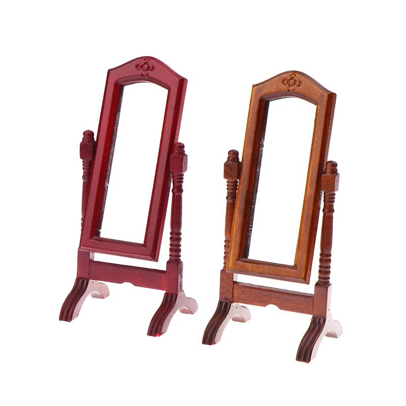 1/12 Puppenhaus Simulation Ankleidespiegel Vertikaler Spiegel Modell Puppenhausmöbel Bodenspiegel Mikro Wohnszene Zubehör