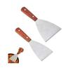 Stainless Wood Handle Spatula Barbecue Plancha Spatula High Quality Stainless Steel Spatula,Dishwasher Safe, 2 Pieces