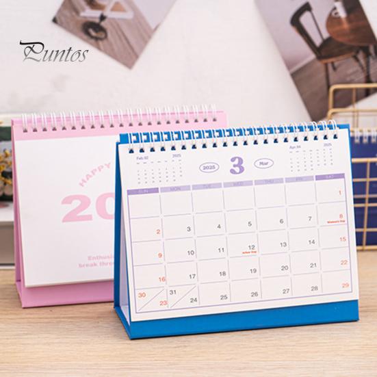 2025 Mały kalendarz biurkowy Stojący kalendarz biurkowy z klapką Miesięczny planer Organizator zarządzania czasem do domu, biura i szkoły