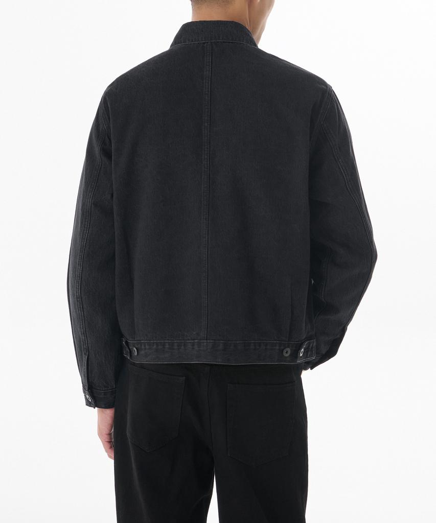 Musinsa Standard Denim Officer Jacket [Washed Black]