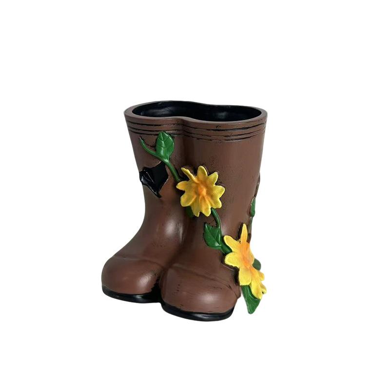 Creative Rain Boots Shape Flower Pot Green Plant Planting Pot Outdoor Courtyard Garden Balcony Flower Pot Flower Decoration