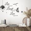 Pvc English Words Letters Wall  Stickers Creative Butterfly Decal Watercolor Removable For Living