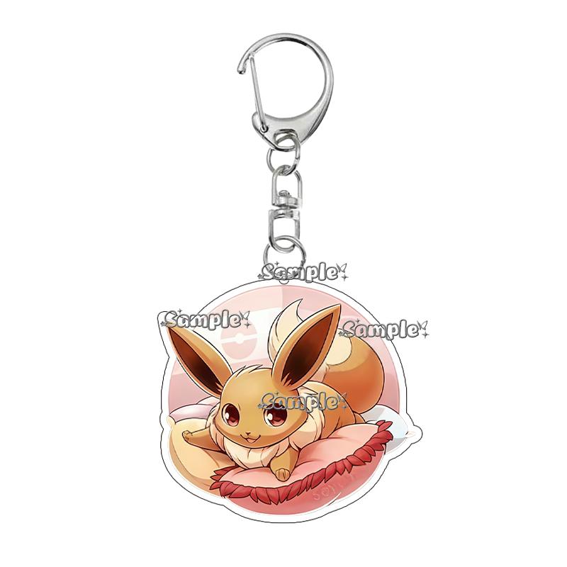 Eevee Acrylic Keychain Anime Cartoon Umbreon Jolteon Leafeon Sylveon Cute Character Accessory Backpack Pendant Decoration Gift