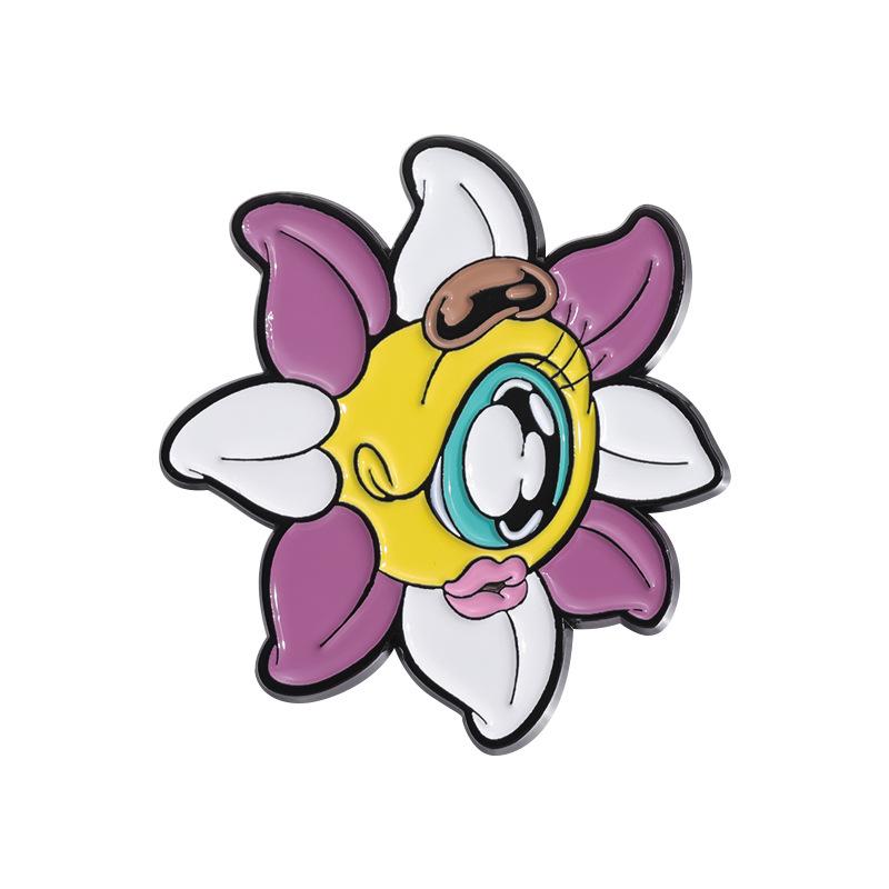 Character Delightful Anime Brooch In Alloy Material With Cute Bow And Lip Inspired Design