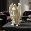 3D-gedruckte geflügelte männliche Engelsstatue Weiße Engelsfigur Stabile Basis Engelskrieger-Skulptur für Zuhause Büro Schreibtisch Regal Dekoration Geschenk Ornament