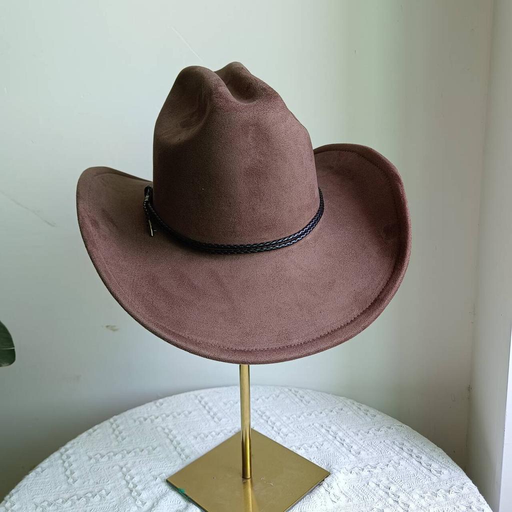 Western Cowboy Hat Imitation Leather Accessories Men and Women Jazz Cowboy Hat Wide Brim Suede Fedora Hat Wide Brim Hat Men2026