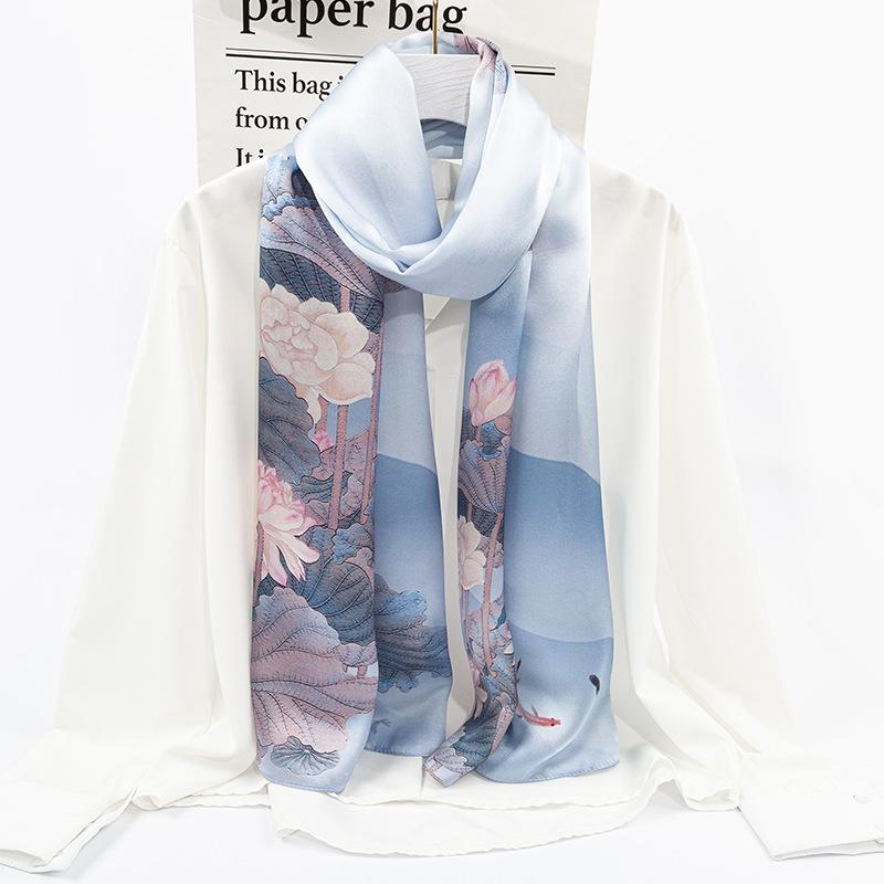 Shanghai Story New Mulberry Silk Scarf for Women In Summer Thin and Versatile Hangzhou Silk Shawl Gift Scarf for Mom