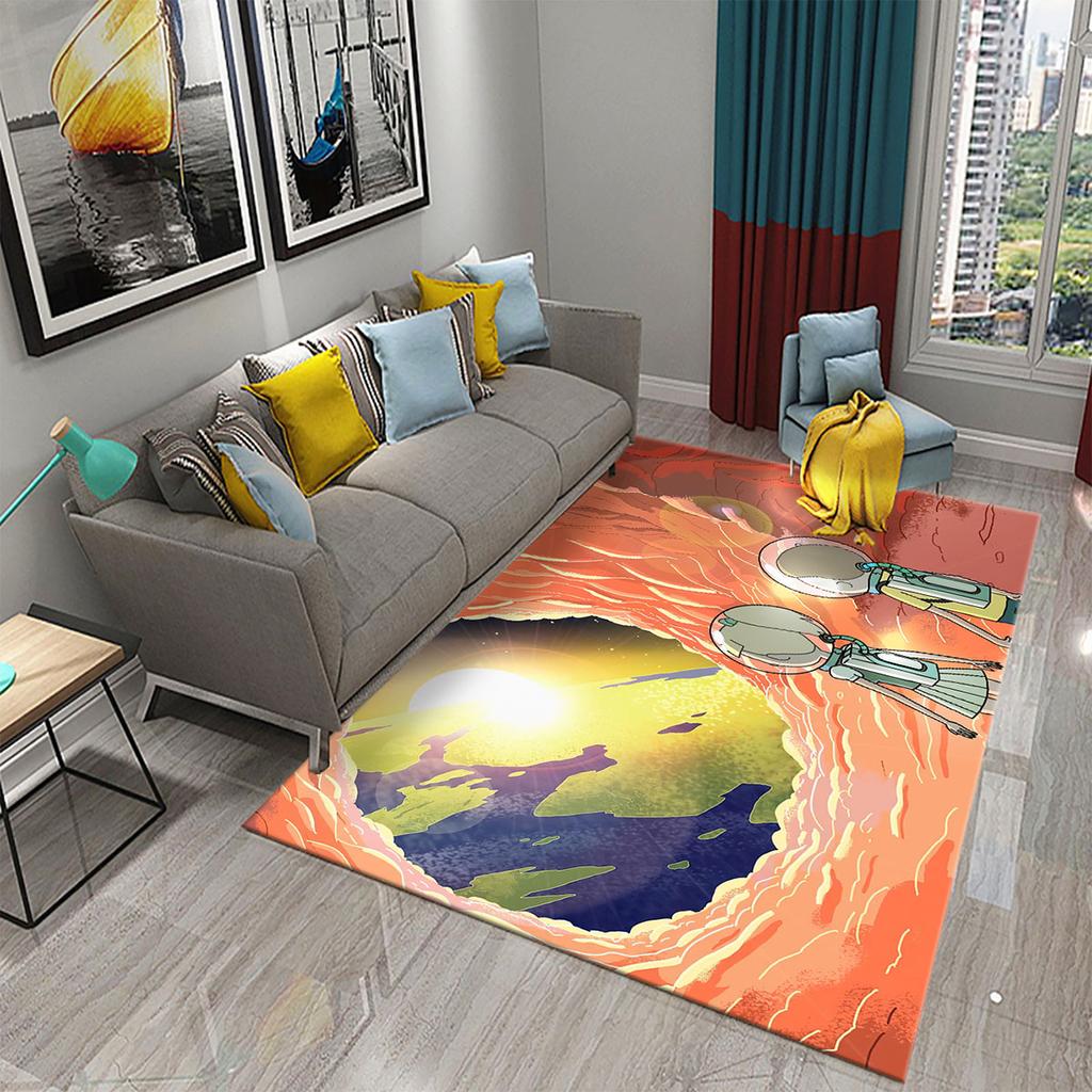 3D Cartoon Cute Astronaut Carpets for Living Room Kitchen Bedroom Bathroom Entrance Non-slip Area Rug Kawaii Kids Decor Carpet