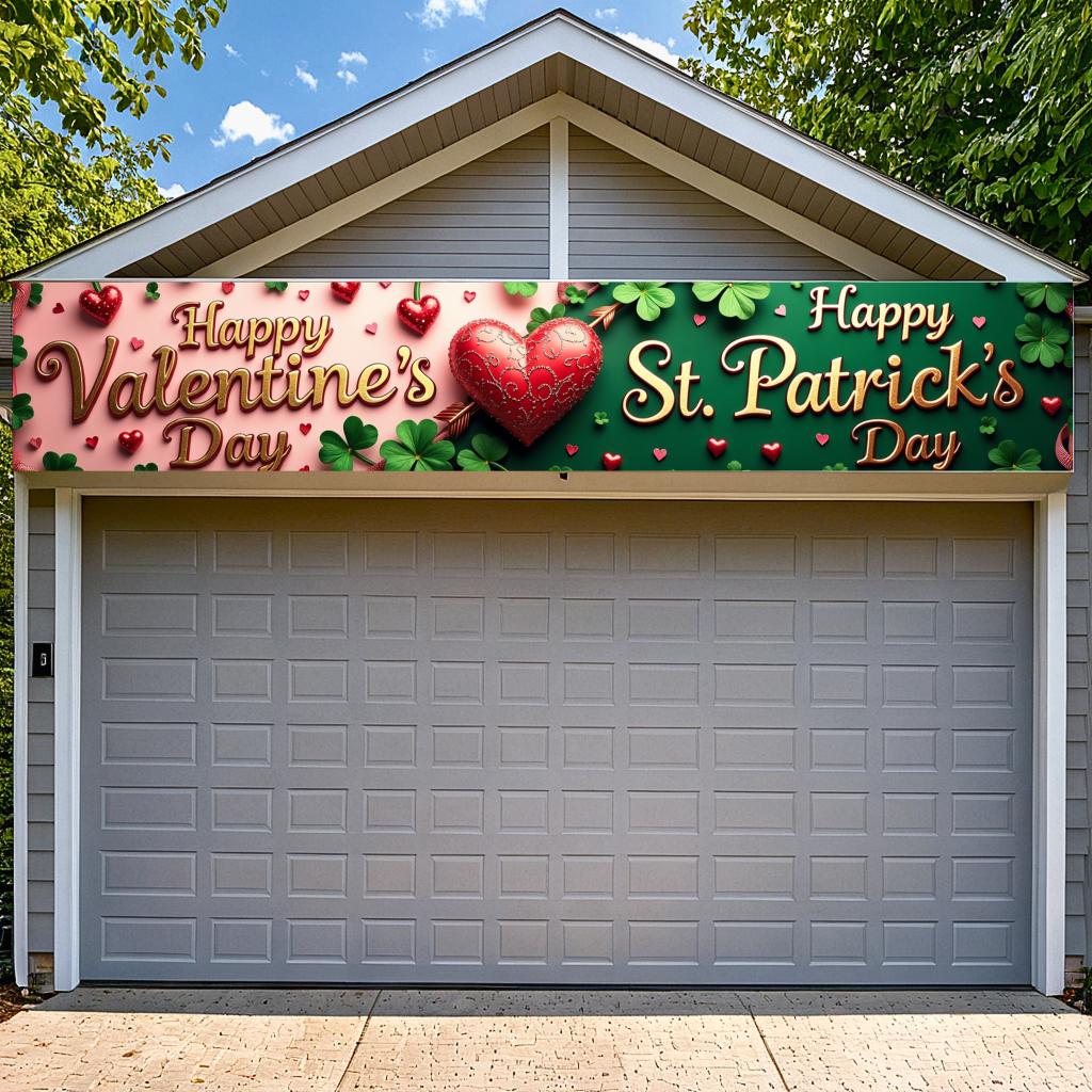 Romantic Large Decoration Shamrock Theme Party Event Banner for StPatrick's Day Holiday Party Romantic Event