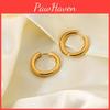 Fashionable Geometric Design Gold-plated Stainless Steel Hoop Earrings For Women 18k Gold Titanium Steel Circle Earrings