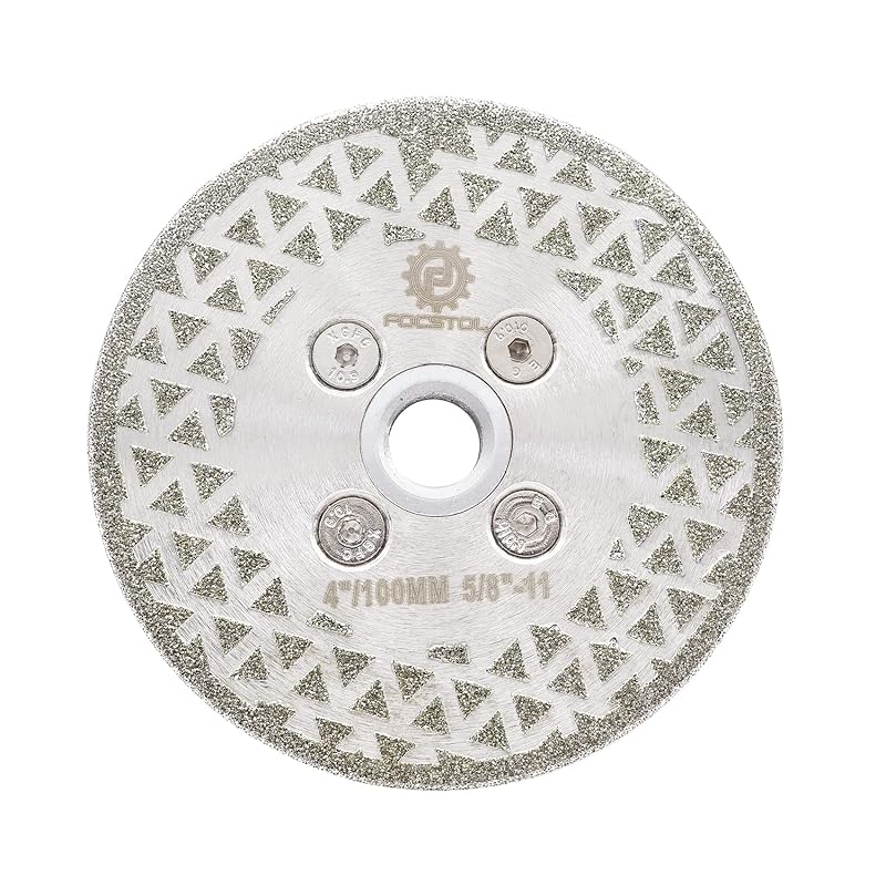 

Алмазные отрезные шлифовальные диски - 4.5 (115мм) Гальванизированный двухсторонний алмазный диск для гранита, мрамора, фарфора, керамической плитки, кварца, резьба 5/8-11 4 (100mm)