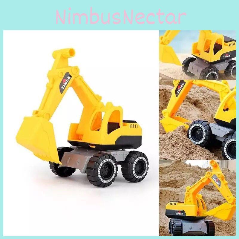 Bright Yellow Engineering Construction Truck Excavator Digger Vehicle Car Toy For Kids