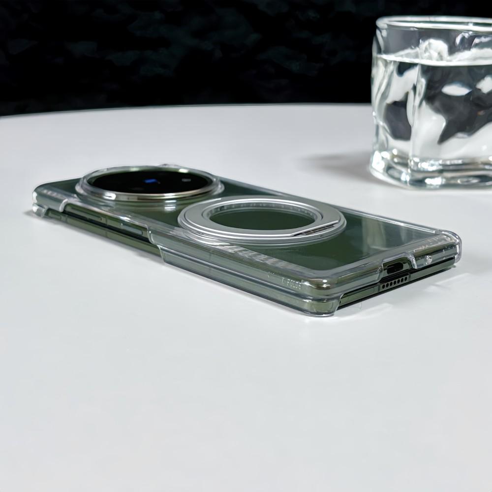 For VIVO X Fold 5 Case Hard PC Transparent middle hinge Ring Stand Magnetic Protective Back Cover For VIVO X Fold5 Phone Shell