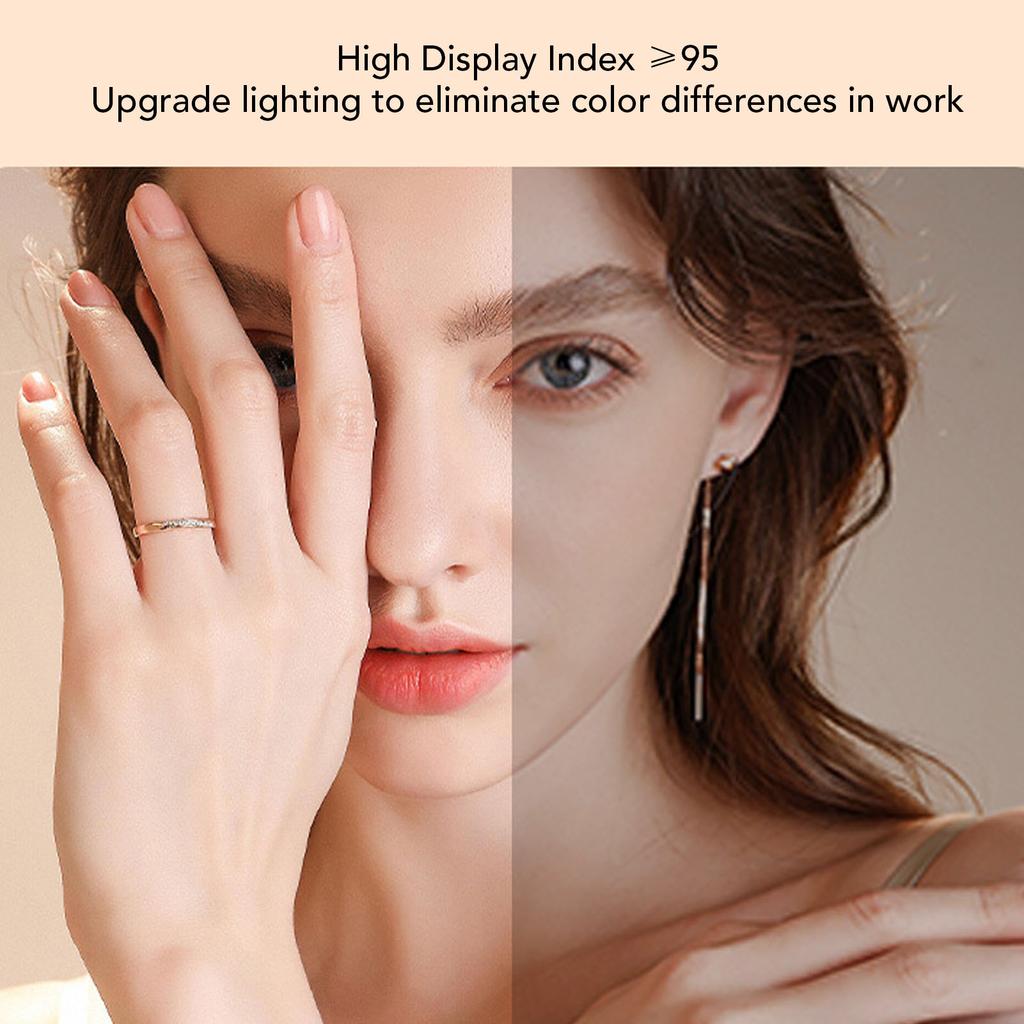 Lash Light 3200K to 6500K Cat Ears Shape Half Moon Lamp Estheticians Light with Phone Holder for Beauty Salon GB Plug