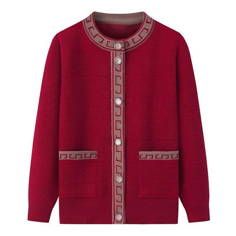 

Осенний трикотаж, Кардиган, Свитер, Теплая куртка, Женская осенне-зимняя одежда XXXXL вино красного