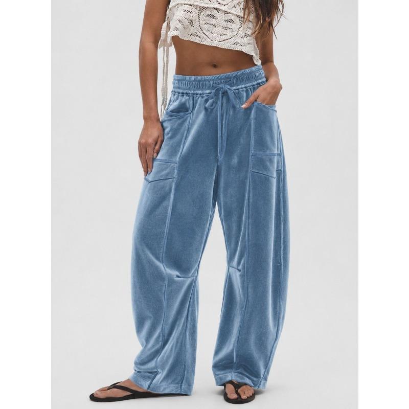 TIFICY Damesmode Casual Effen Kleur Print Hoge Taille Broek Broek & Capri's