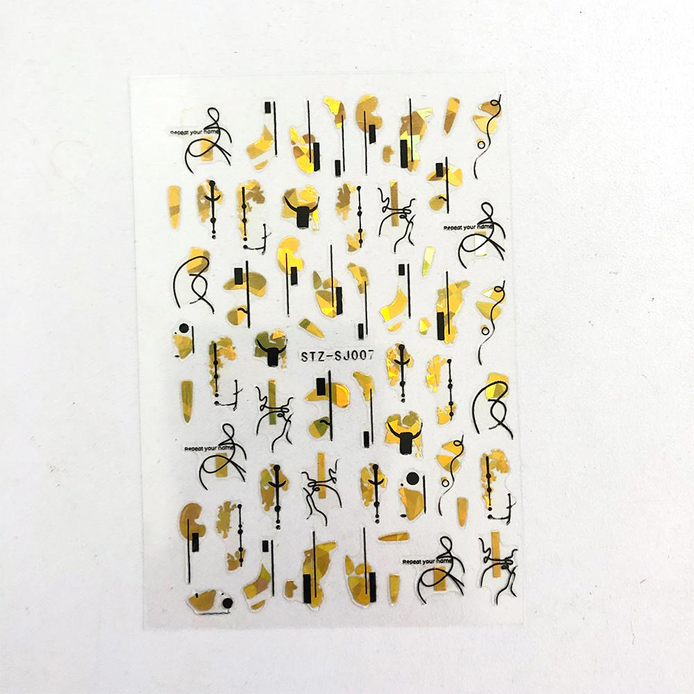 Linie abstractă Autocolante de unghii DIY pentru femei Fete Decoratiuni de artă pentru unghii Rose Gold Spring Slidere 3D pentru manichiură Autocolante