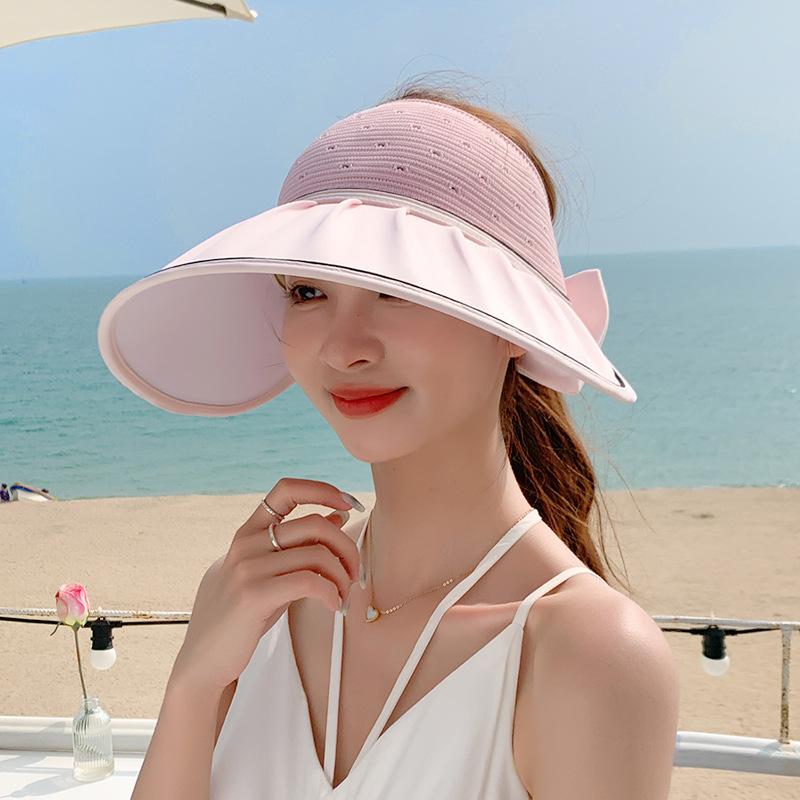 8530 Summer Outdoor Sunscreen Hat Children's Fashion Versatile Shell Empty Top Hat Seaside Beach Big Brim Sun Hat